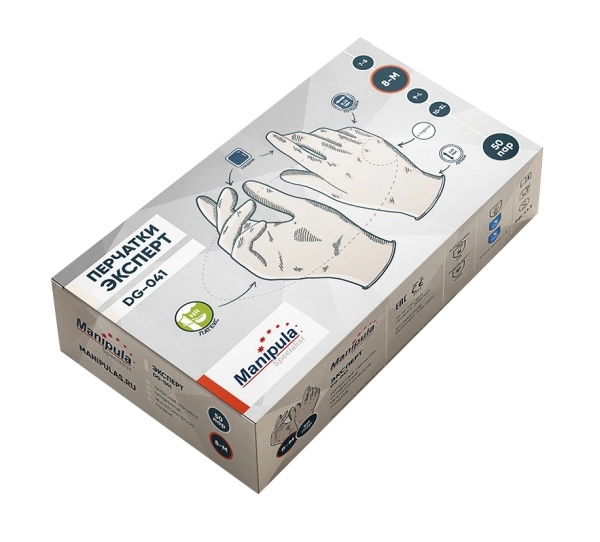 фото перчатки manipula specialist® эксперт (латекс 0,12мм, упак. 50пар), dg-041